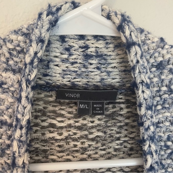 Vince chunky knit open front cardigan Size M/L blue and gray - Picture 4 of 13